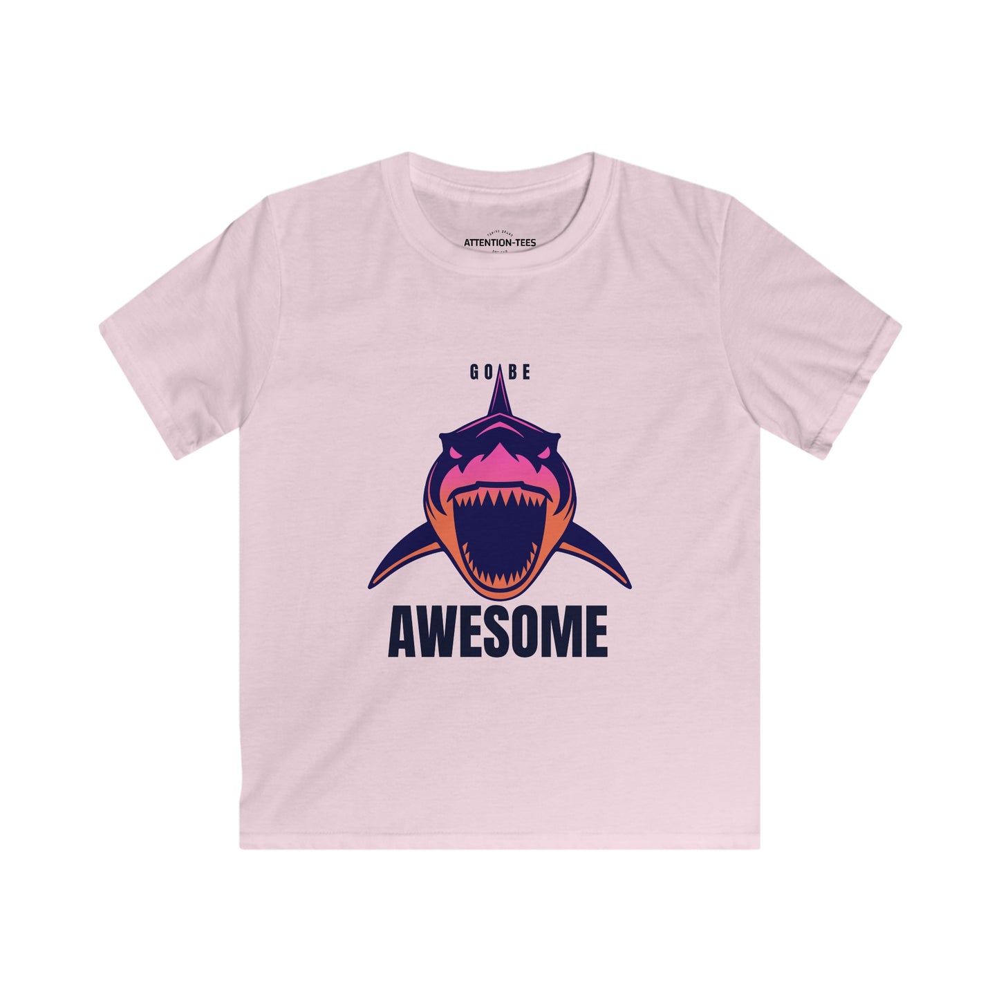 Go Be Awesome Shark - Kids Softstyle Tee