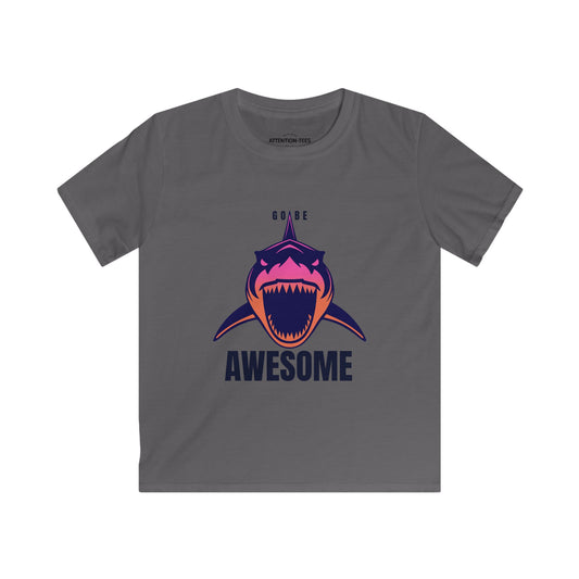 Go Be Awesome Shark - Kids Softstyle Tee