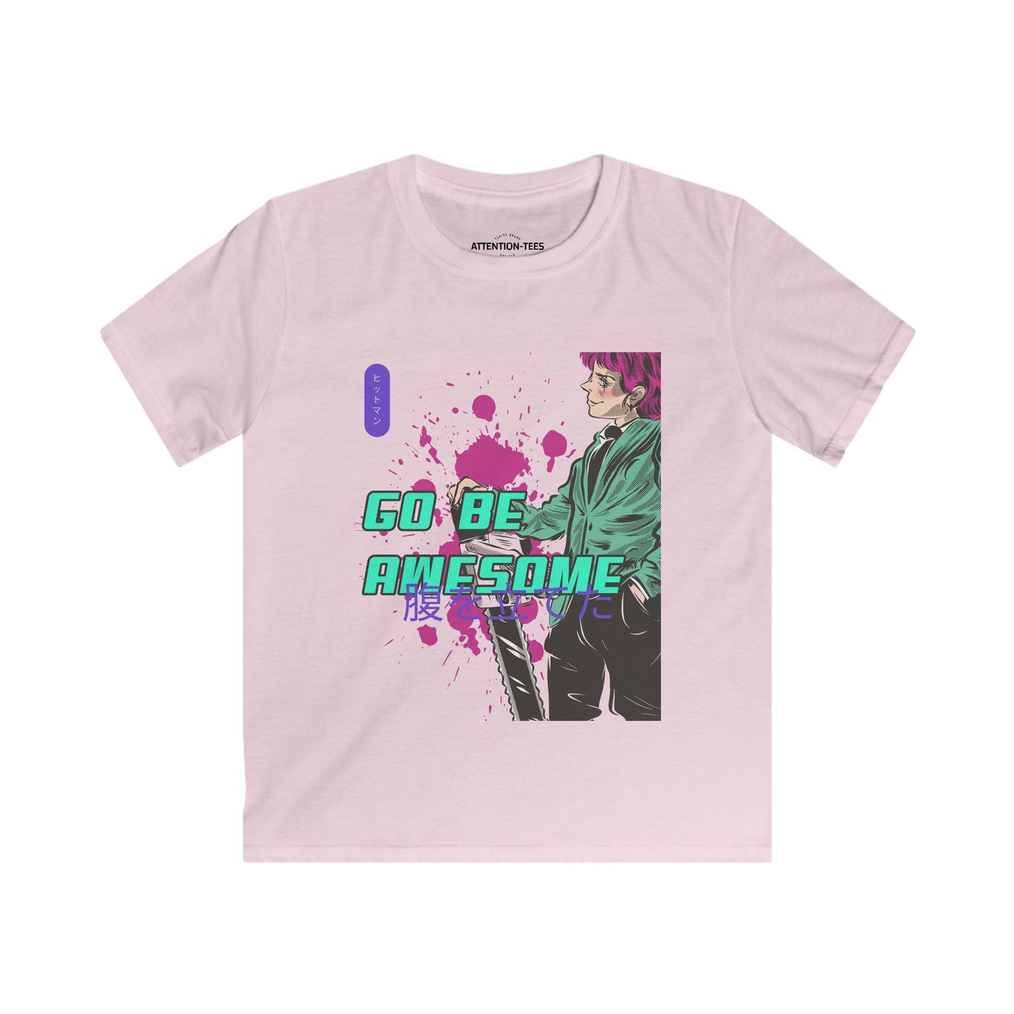 Go Be Awesome Anime 1 - Kids Softstyle Tee