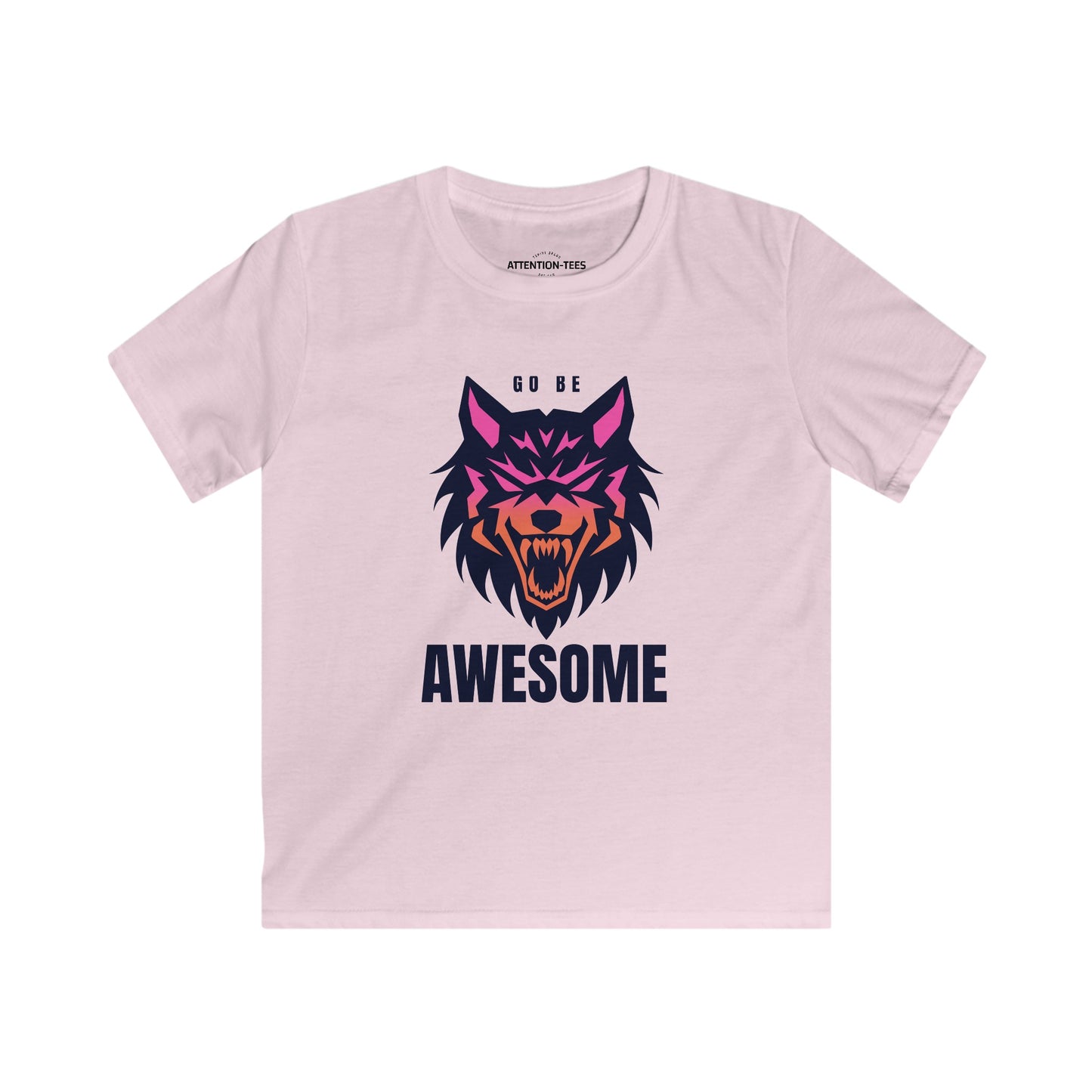 Go Be Awesome Wolf 1 - Kids Softstyle Tee