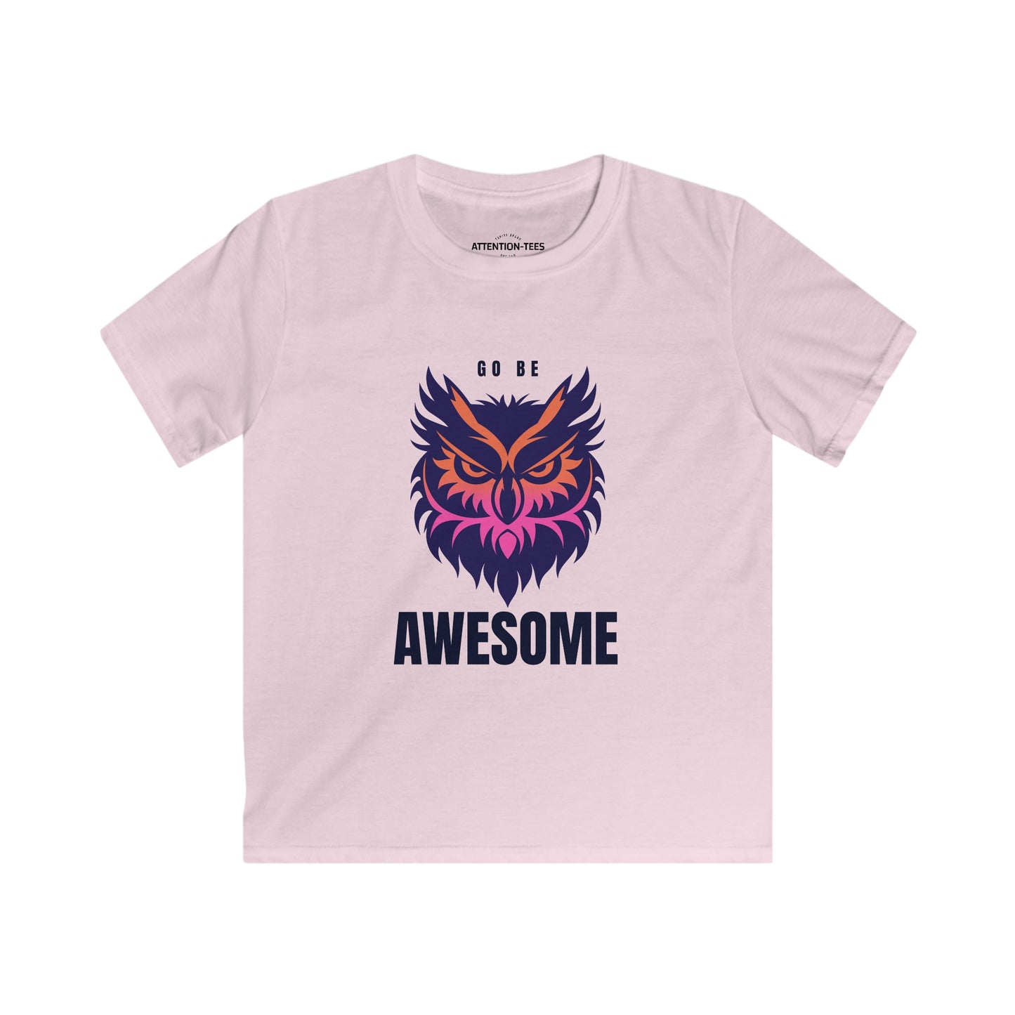 Go Be Awesome Owl - Kids Softstyle Tee