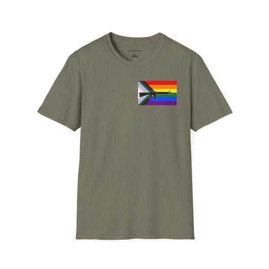Progress Pride Flag T-Shirt with Silhouette – LGBTQ+