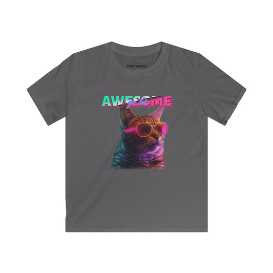 Go Be Awesome Cat 1 - Kids Softstyle Tee