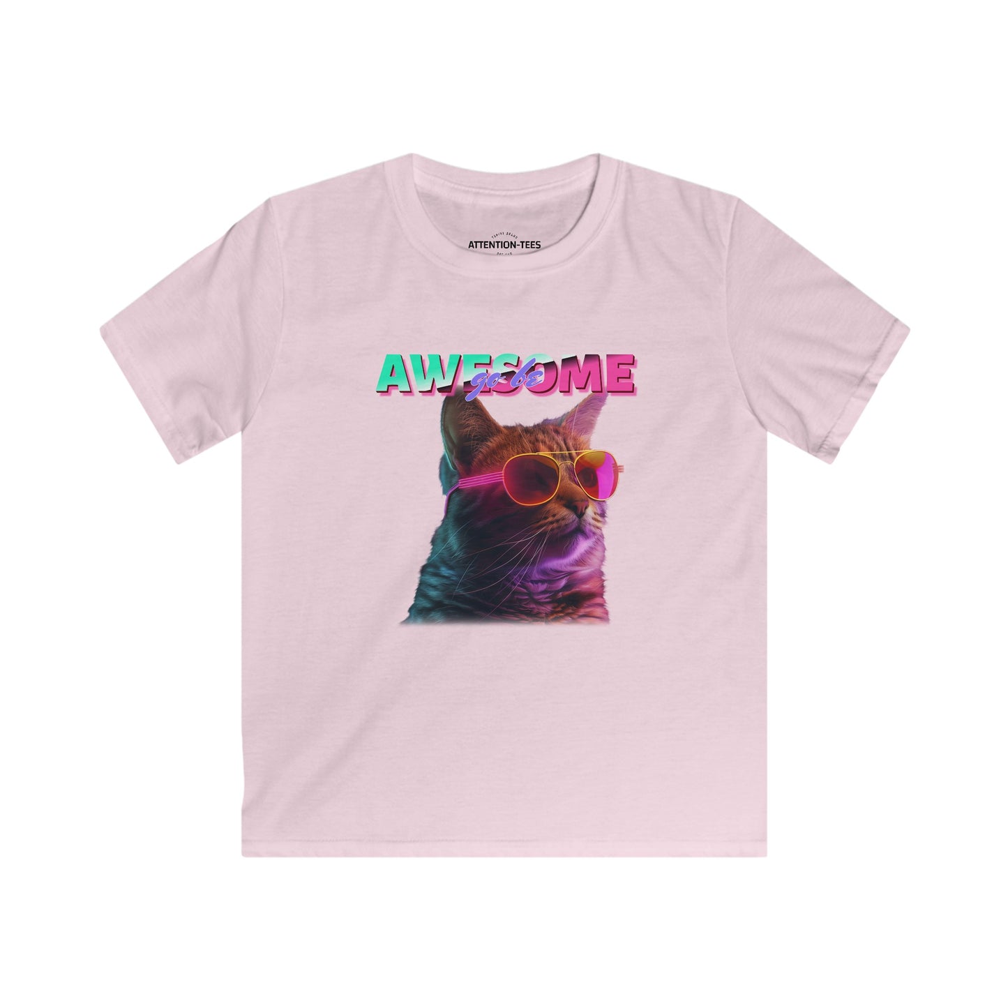 Go Be Awesome Cat 1 - Kids Softstyle Tee