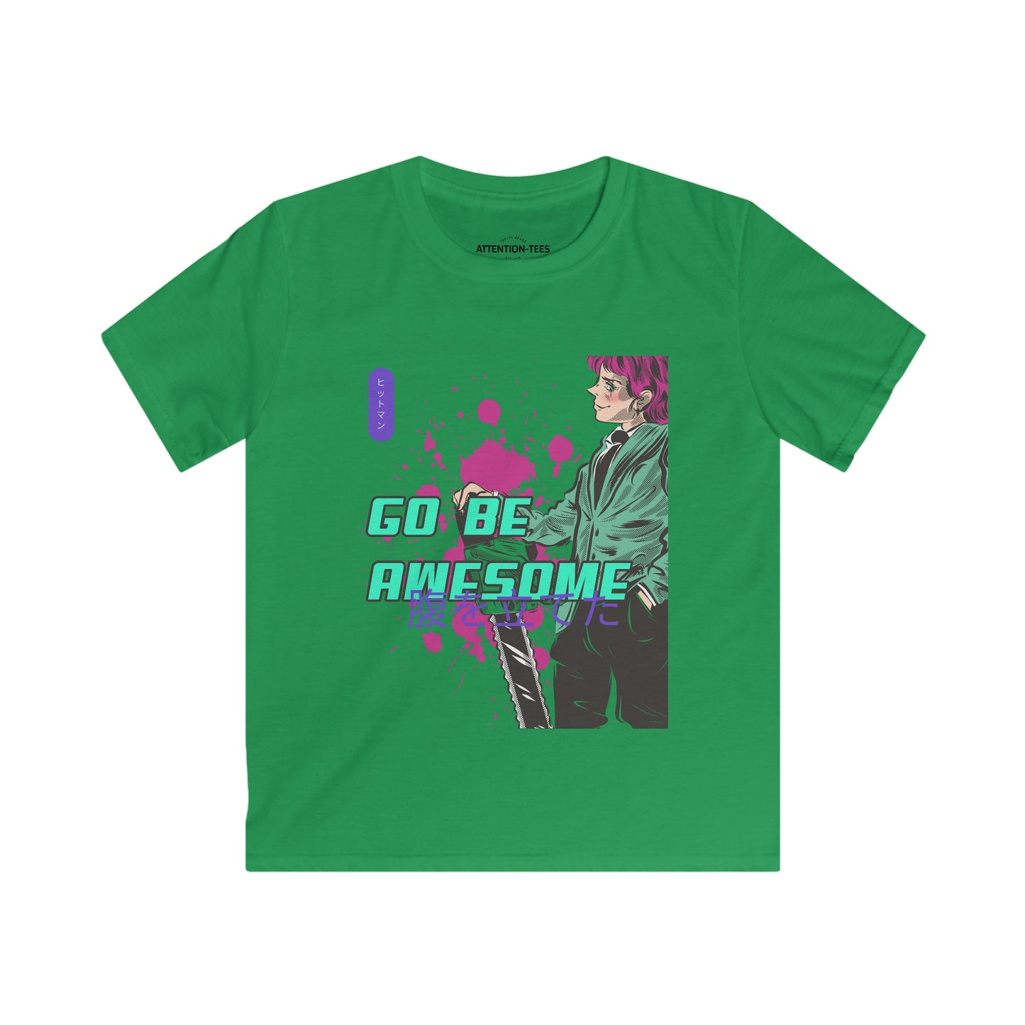 Go Be Awesome Anime 1 - Kids Softstyle Tee