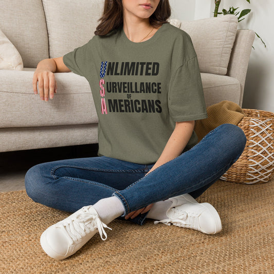 "Unlimited Surveillance of Americans" Patriotic Satire Tee