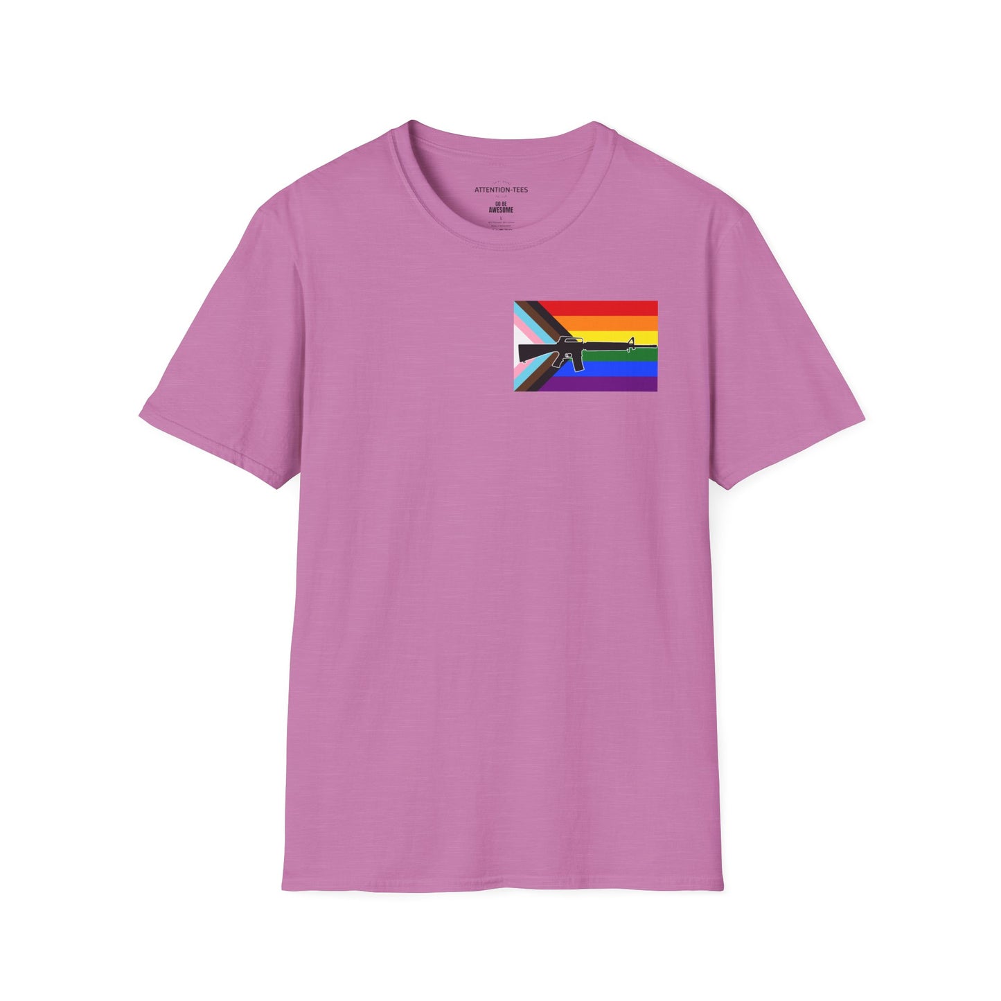 Progress Pride Flag T-Shirt with Silhouette – LGBTQ+