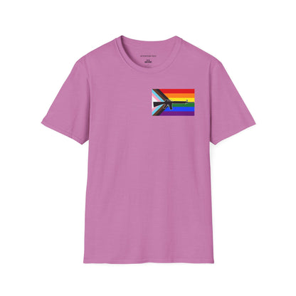 Progress Pride Flag T-Shirt with Silhouette – LGBTQ+