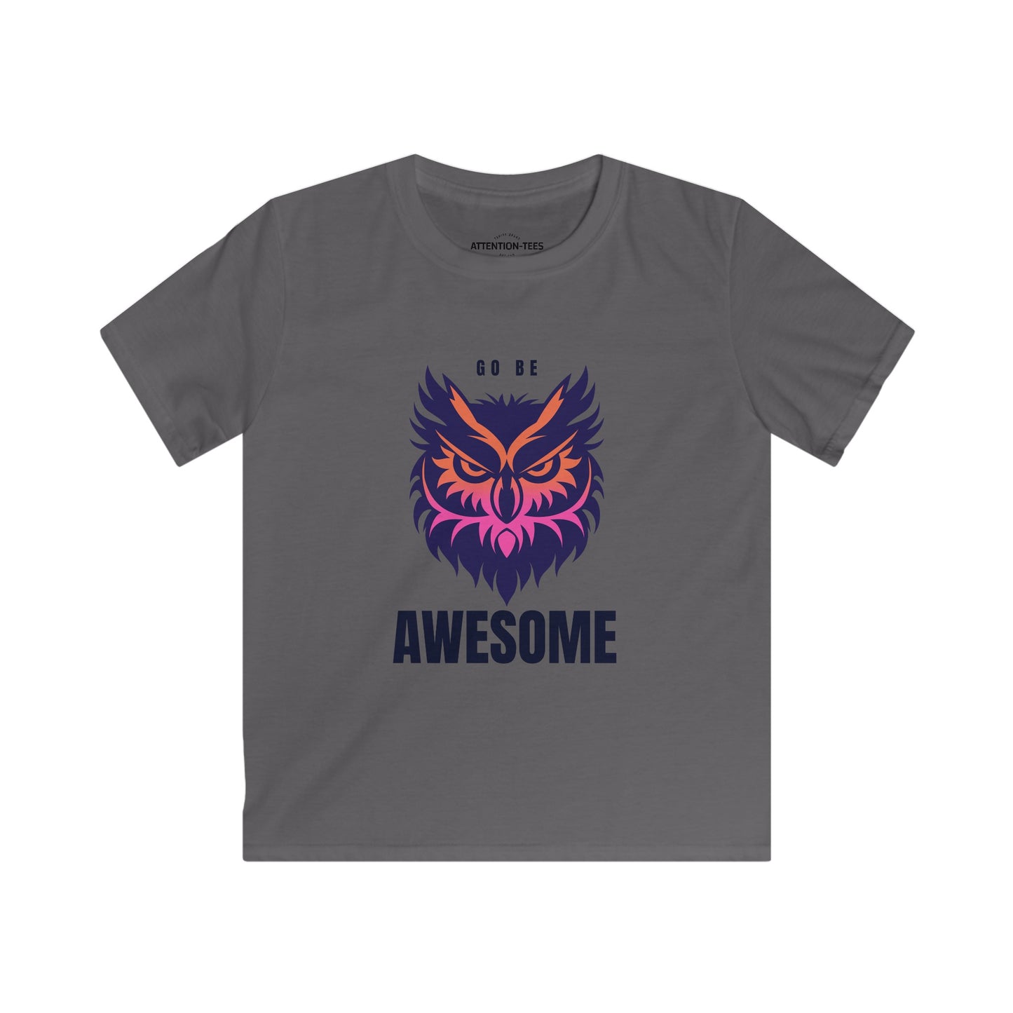 Go Be Awesome Owl - Kids Softstyle Tee