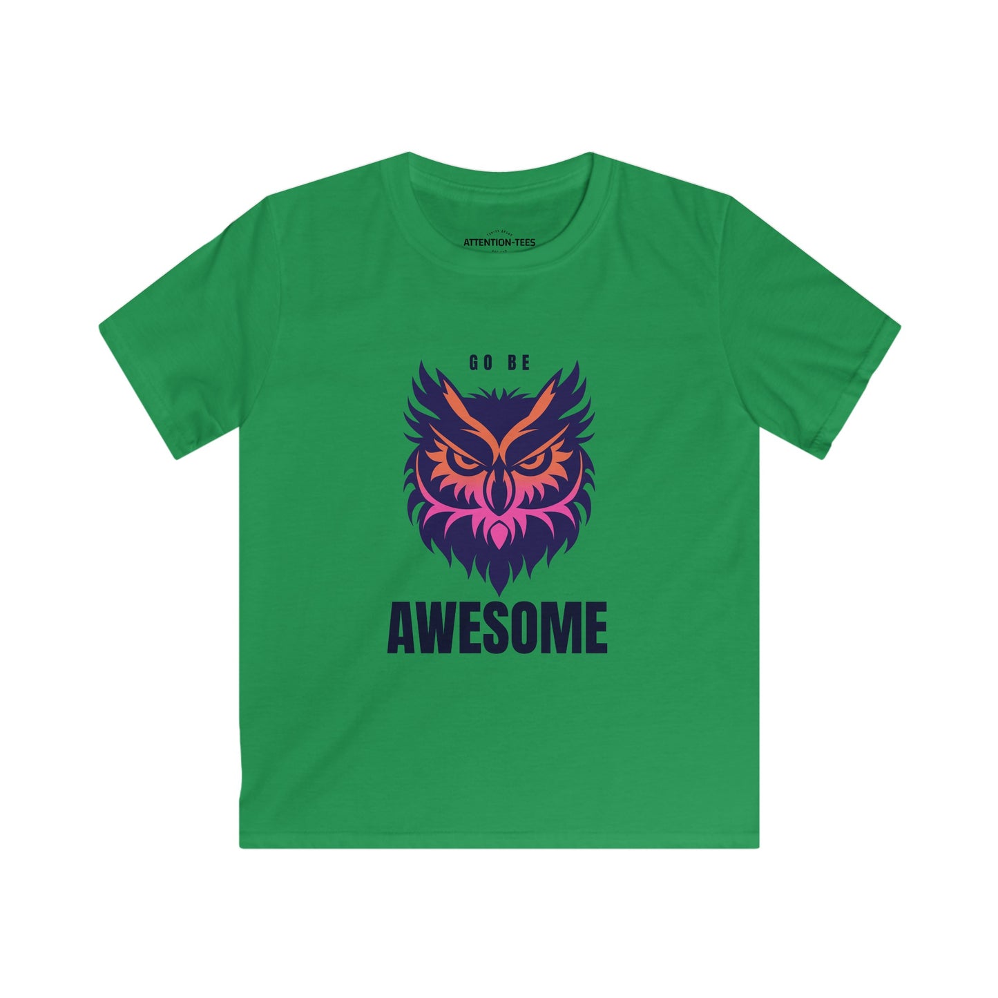 Go Be Awesome Owl - Kids Softstyle Tee