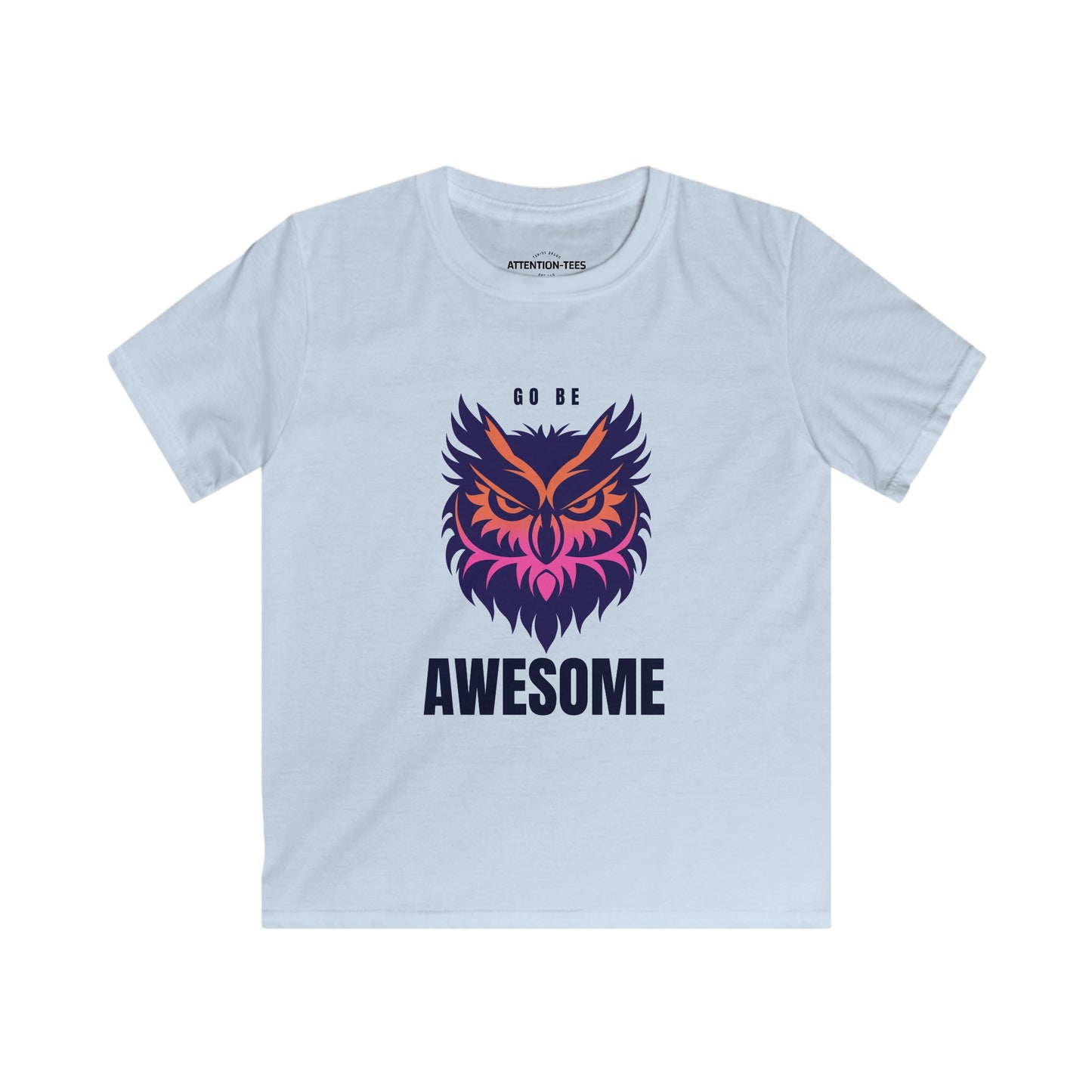 Go Be Awesome Owl - Kids Softstyle Tee
