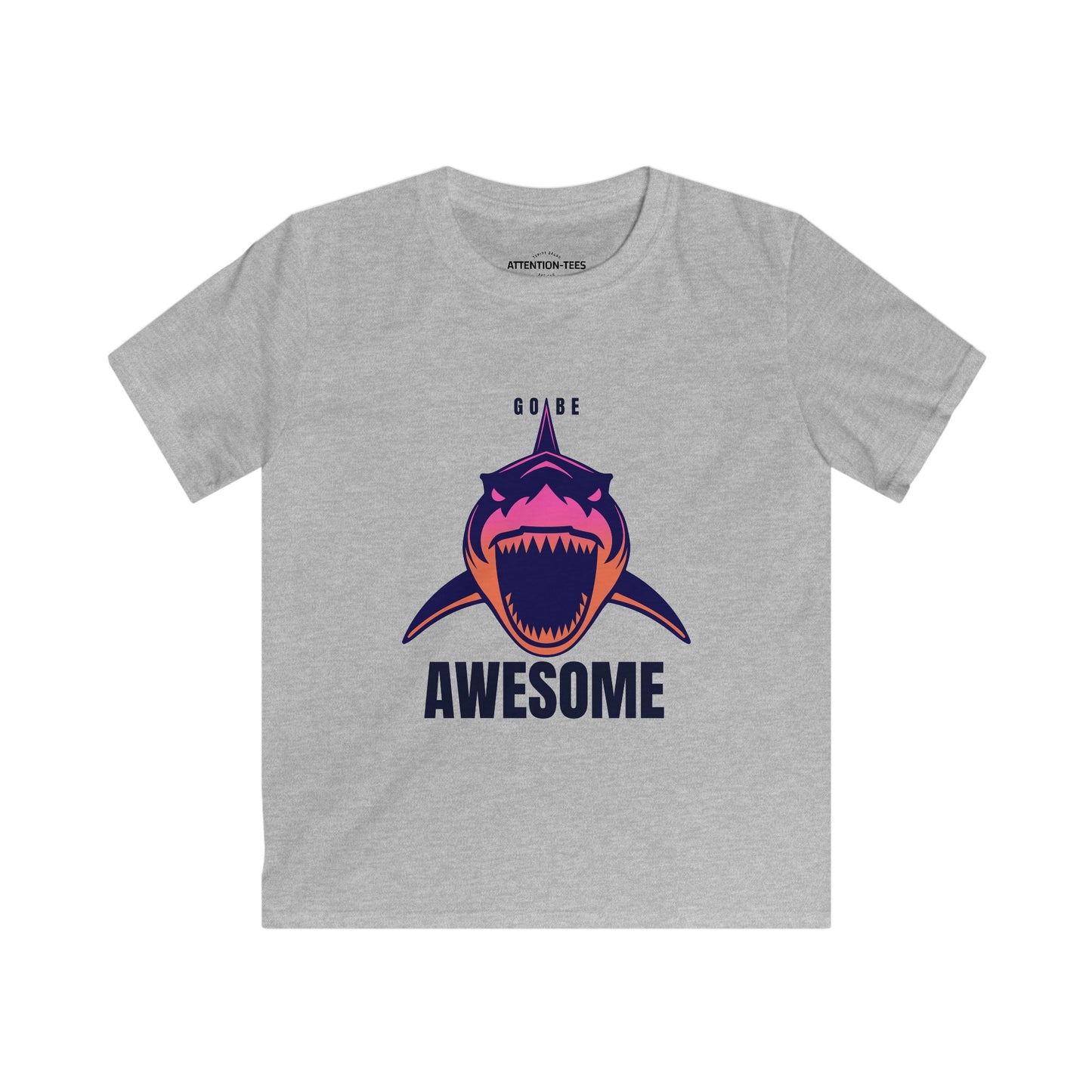 Go Be Awesome Shark - Kids Softstyle Tee