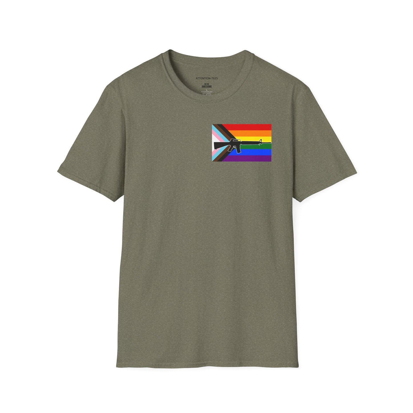 Progress Pride Flag T-Shirt with Silhouette – LGBTQ+