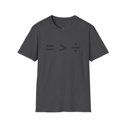 T-Shirt — Equal Greater Than Divided Statement Tee