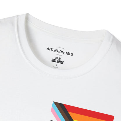 Progress Pride Flag T-Shirt with Silhouette – LGBTQ+