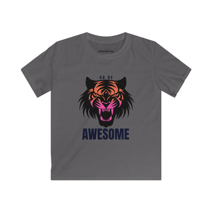Go Be Awesome Tiger - Kids Softstyle Tee