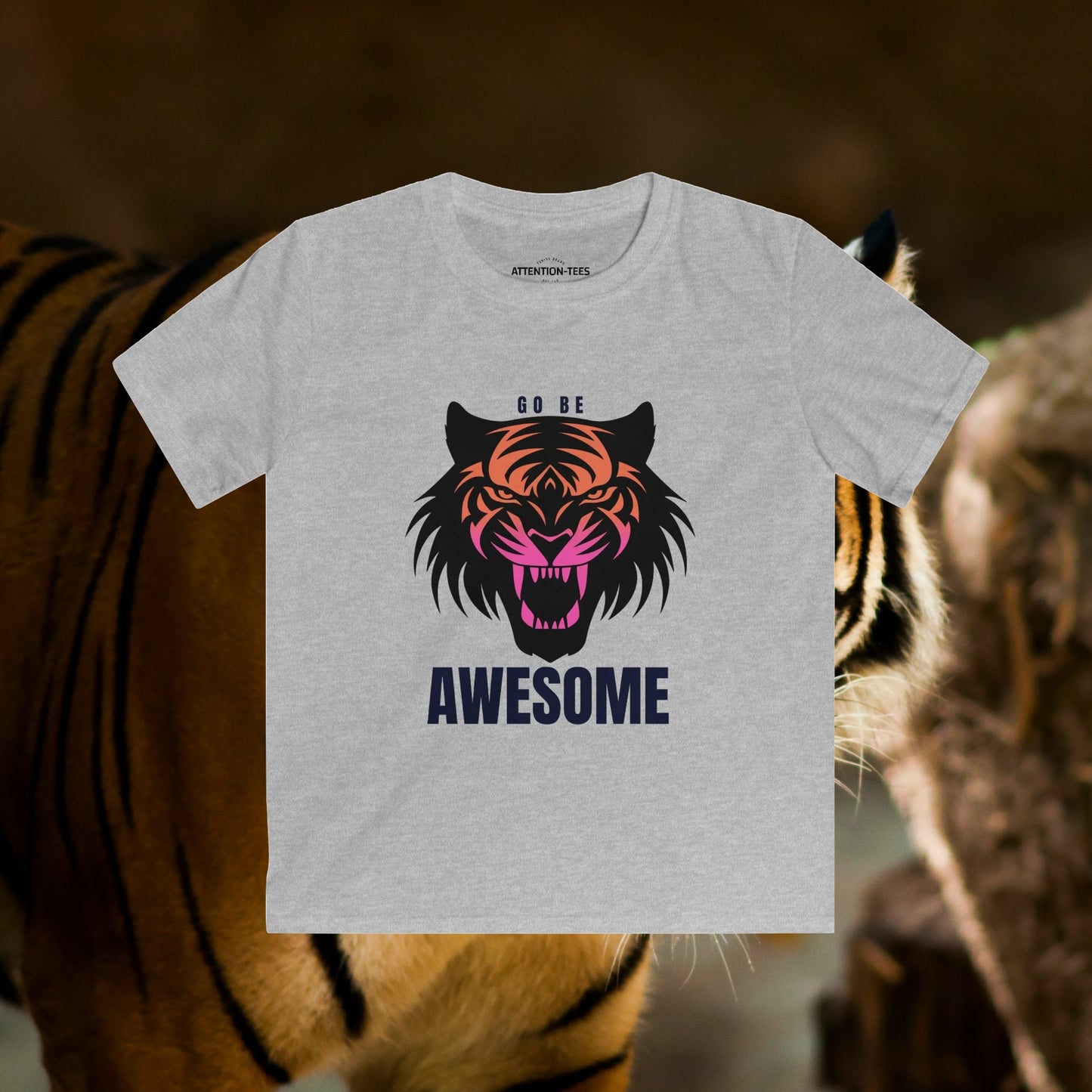 Go Be Awesome Tiger - Kids Softstyle Tee