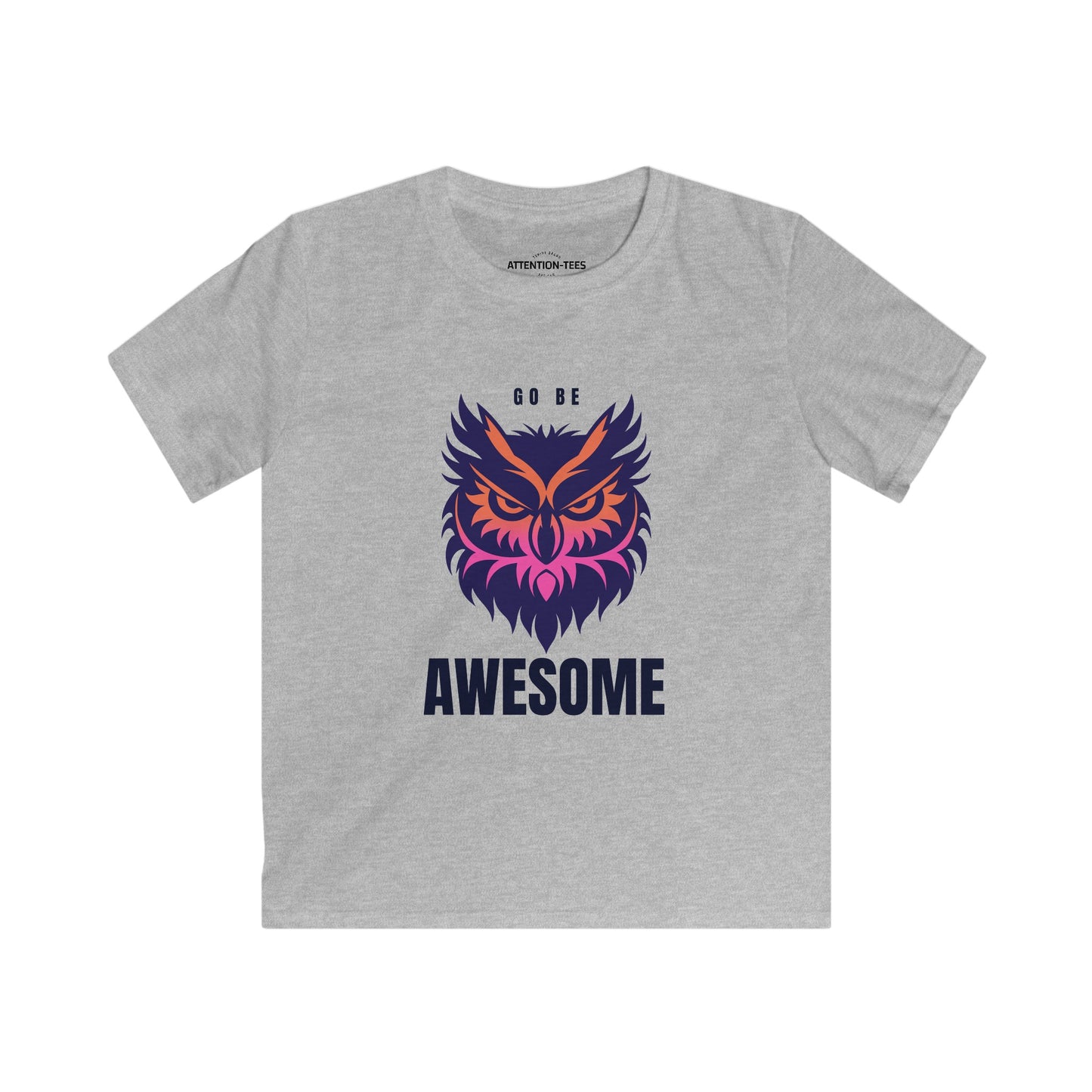 Go Be Awesome Owl - Kids Softstyle Tee