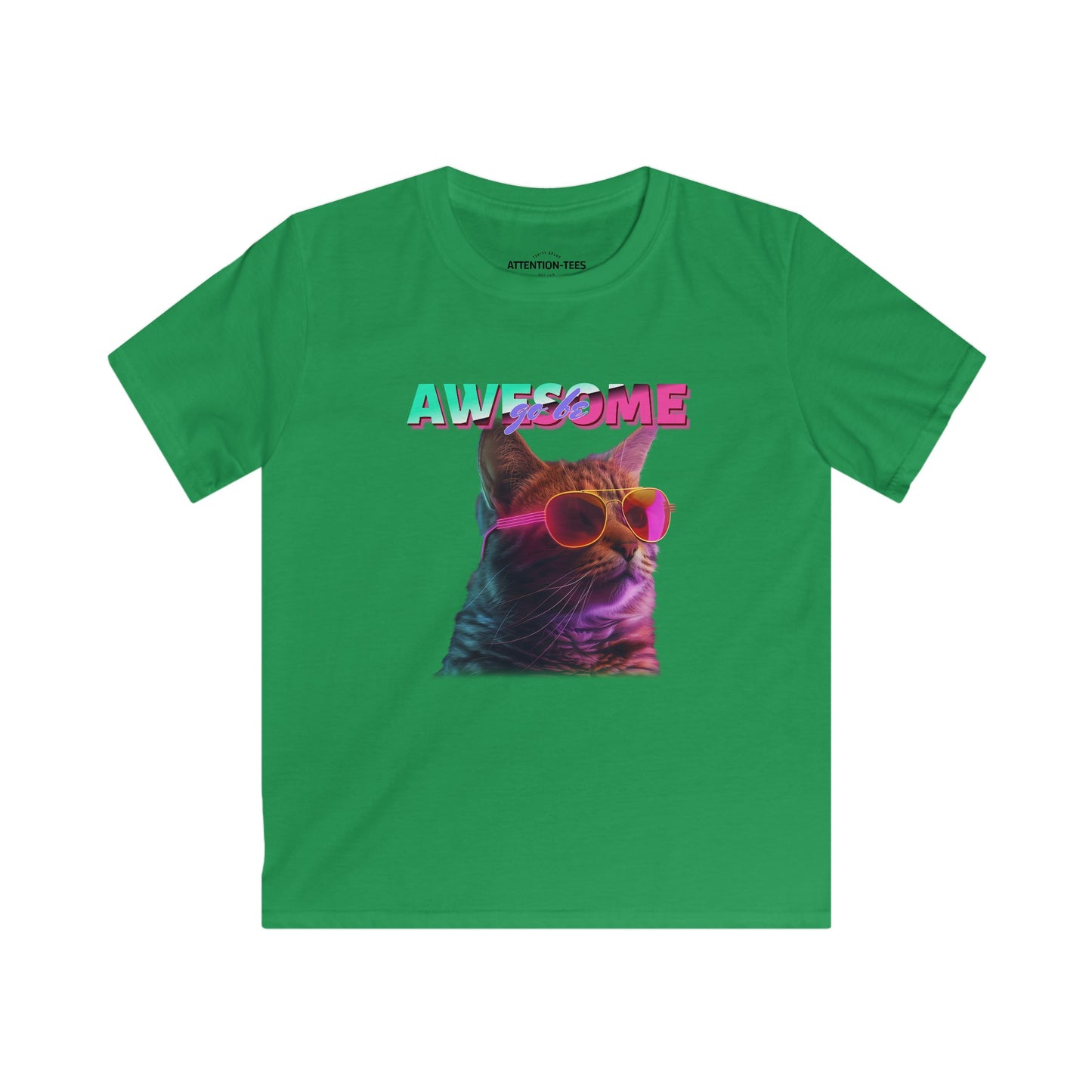 Go Be Awesome Cat 1 - Kids Softstyle Tee