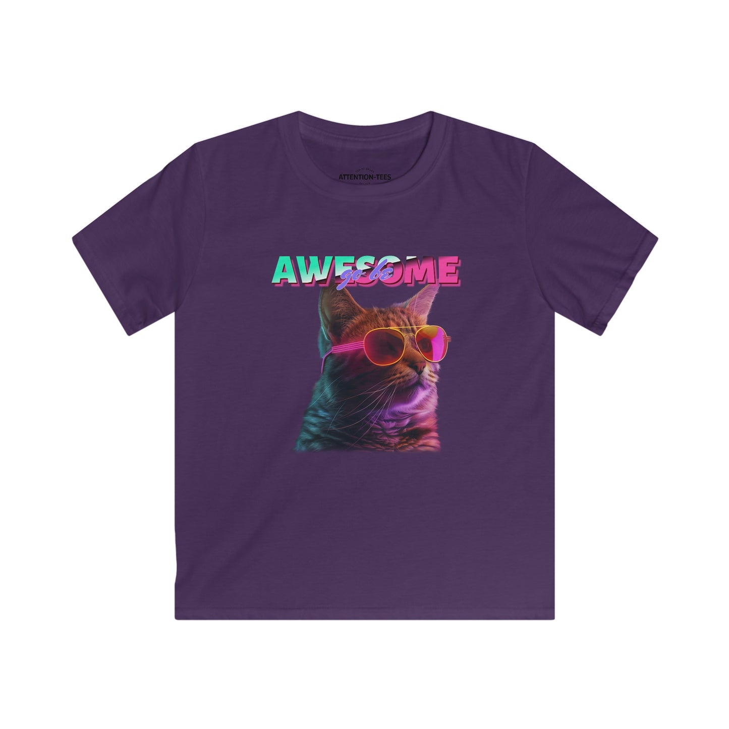 Go Be Awesome Cat 1 - Kids Softstyle Tee
