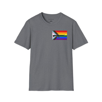 Progress Pride Flag T-Shirt with Silhouette – LGBTQ+