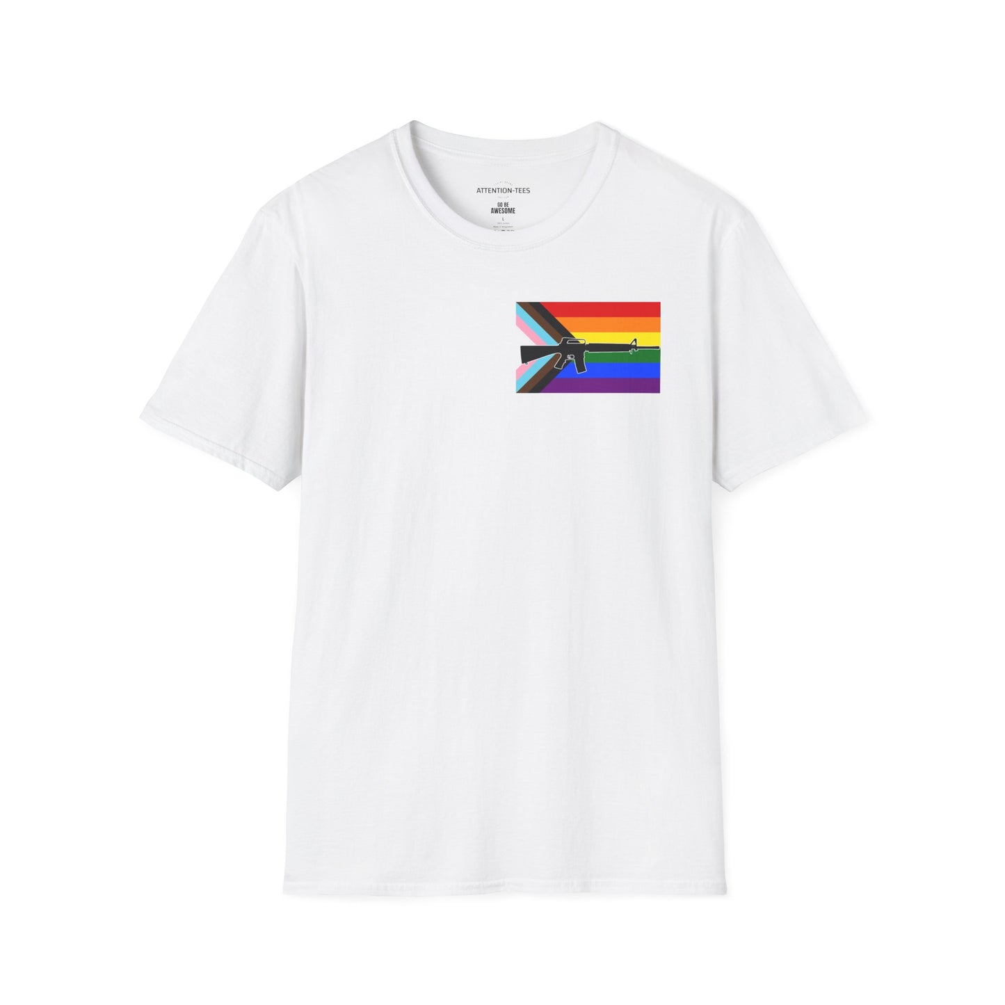 Progress Pride Flag T-Shirt with Silhouette – LGBTQ+