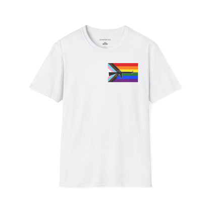 Progress Pride Flag T-Shirt with Silhouette – LGBTQ+