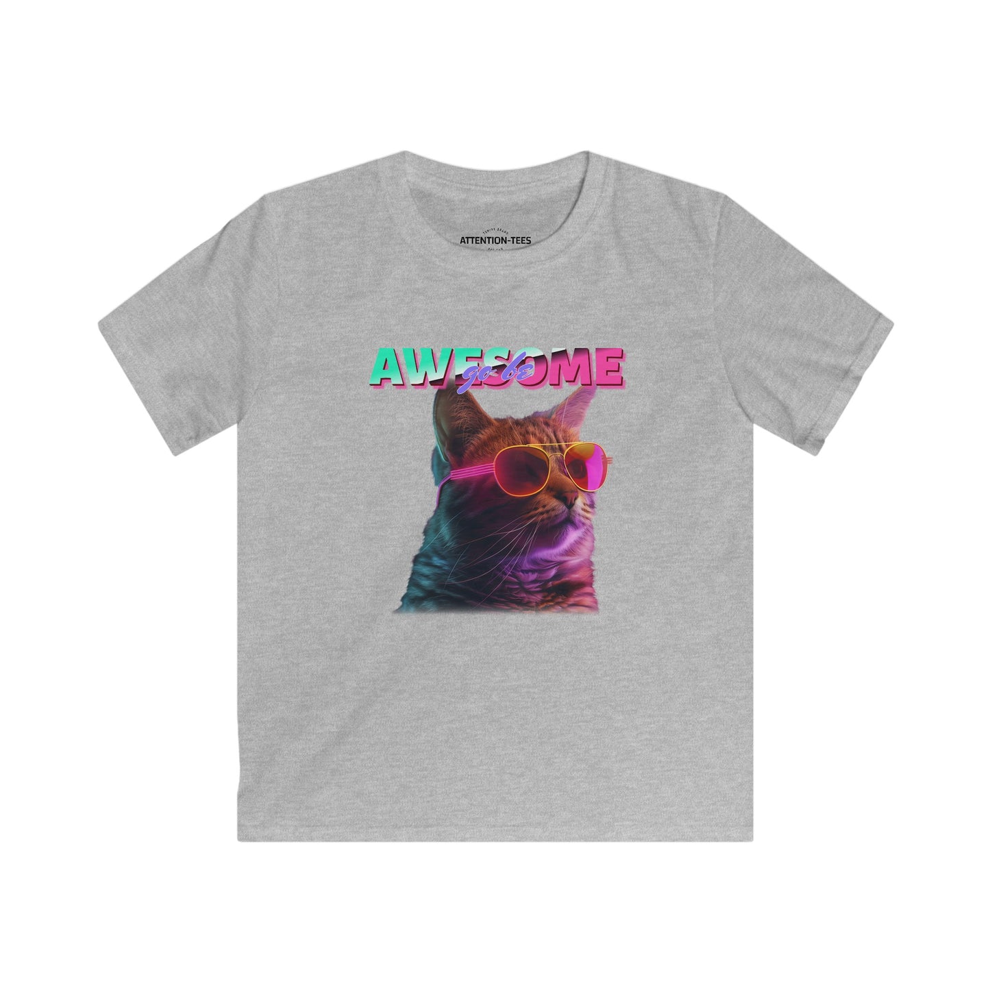Go Be Awesome Cat 1 - Kids Softstyle Tee