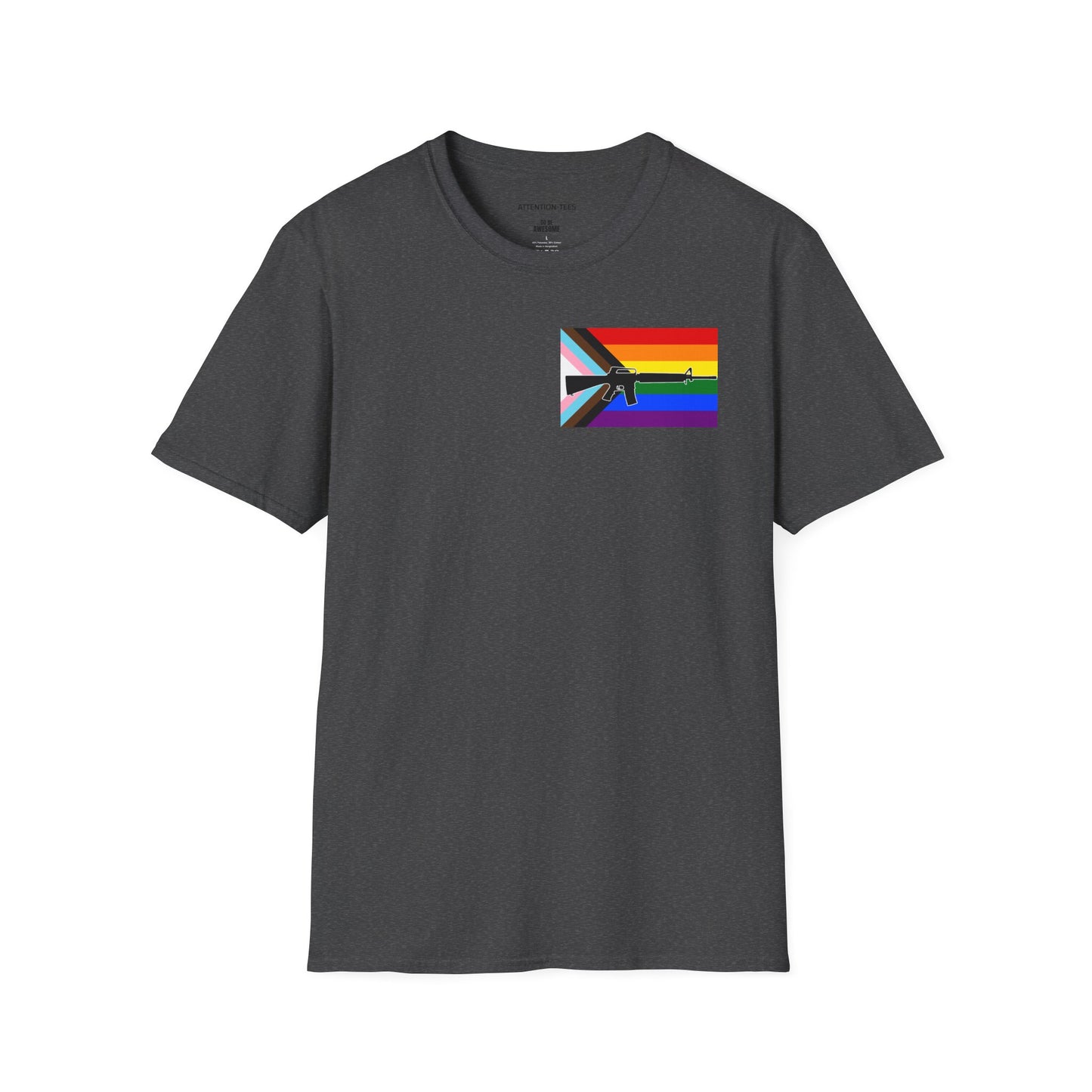 Progress Pride Flag T-Shirt with Silhouette – LGBTQ+