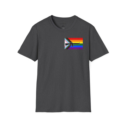 Progress Pride Flag T-Shirt with Silhouette – LGBTQ+