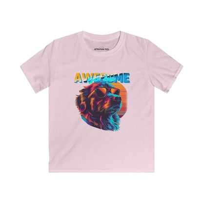 Go Be Awesome Dog 1 - Kids Softstyle Tee