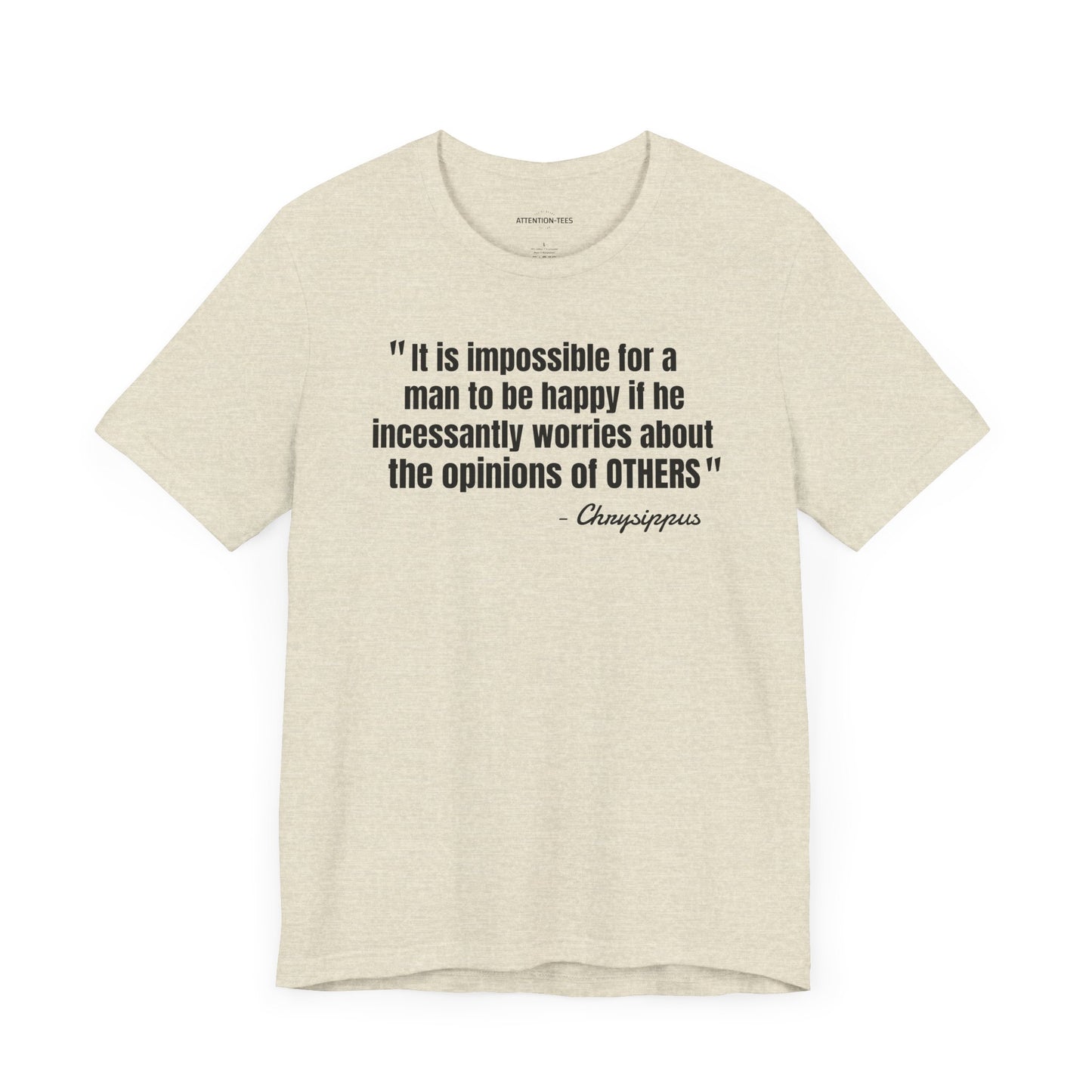 Impossible to be happy Stoic Quote - Unisex Jersey Short Sleeve T-shirt