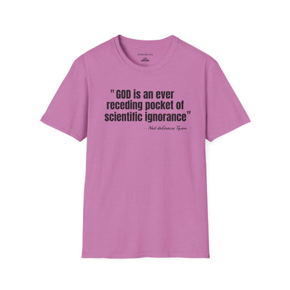 T-Shirt — "God is an ever receding pocket of scientific ignorance" Quote Tee